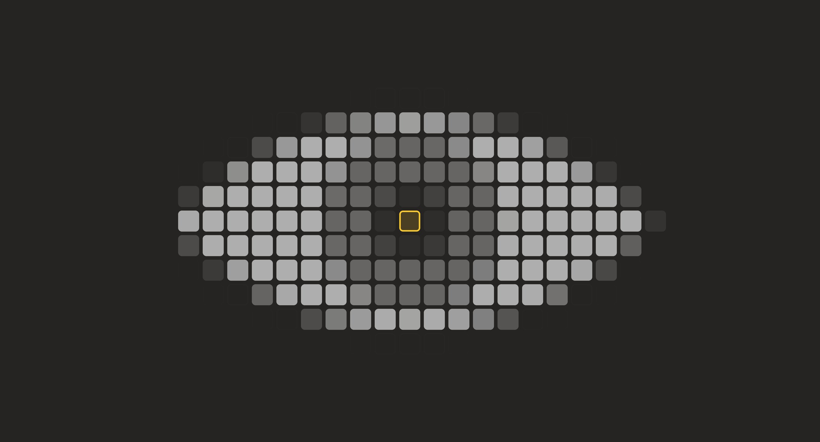An eye drawn as a grid of image patches, with one patch highlighted